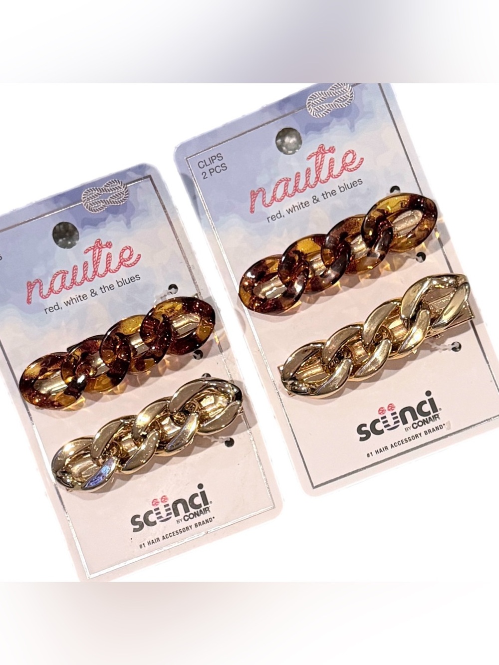 Scunci x Conair Nautie Red, White & the Blues Hair Clip Accessories